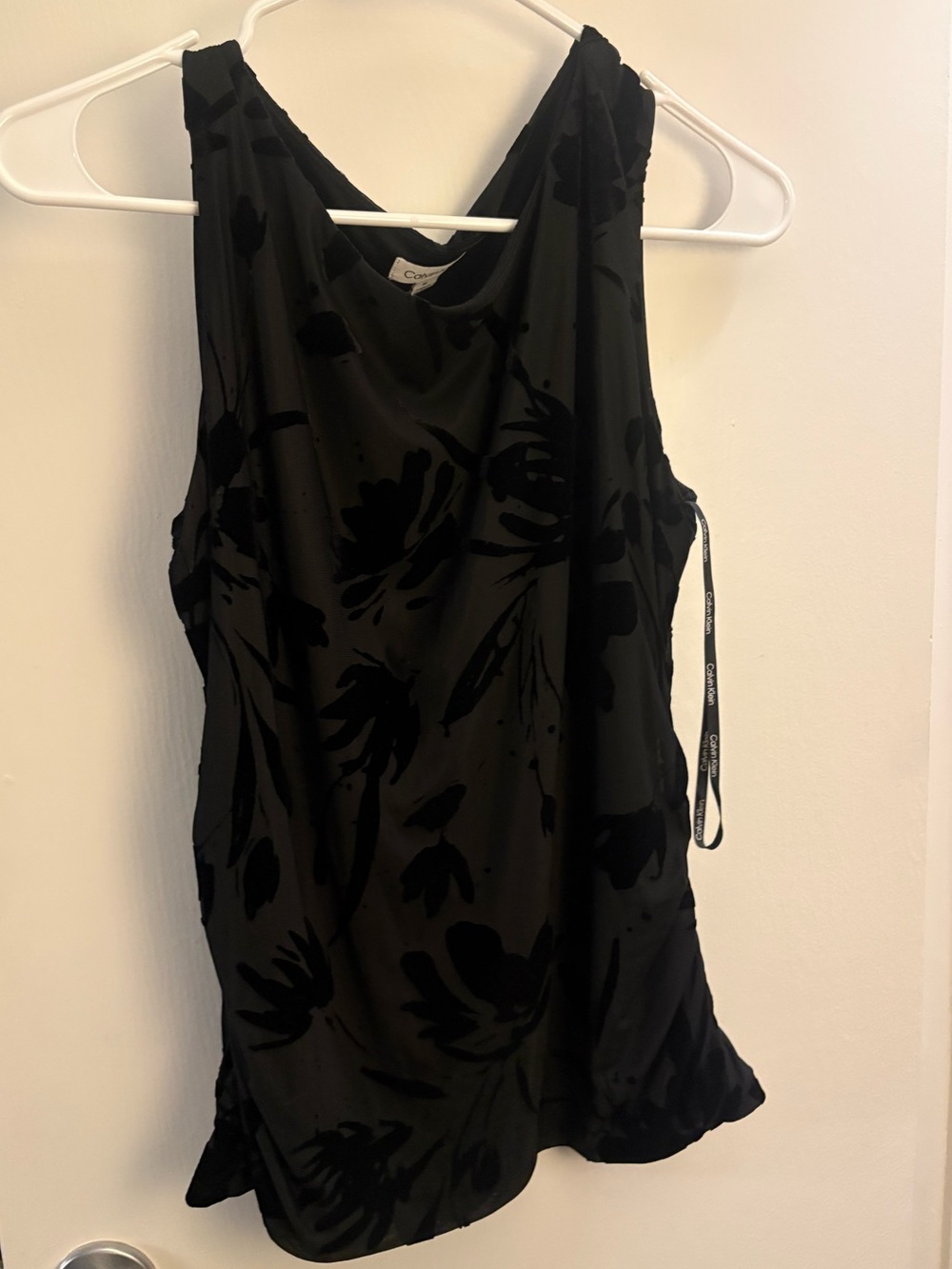 Calvin Klein Black Velvet Floral Tank